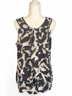 Sleeveless Black White and Green Style&Co Top